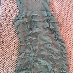 Marc By Marc Jacobs Teal Ruffle Midi Dress